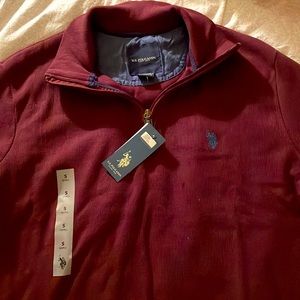 Maroon US Polo Association sweater. New with tags zipper collar